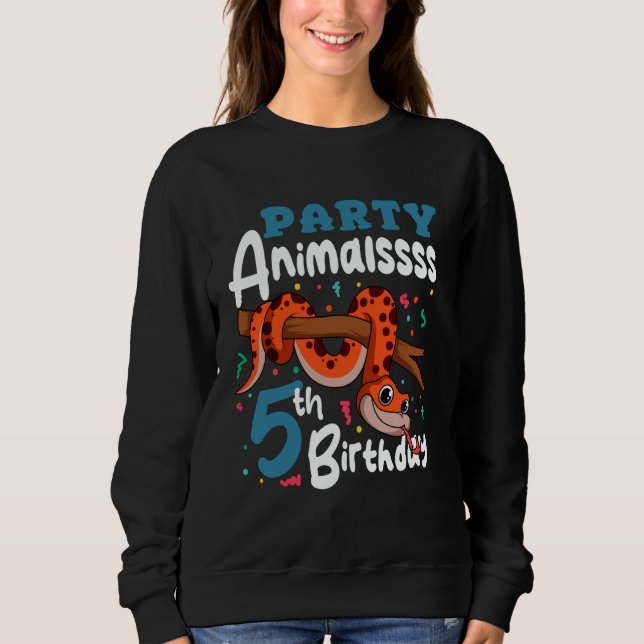 Sudadera Serpiente Cumpleaños 5 Animales Amante Reptiles Zo (Anverso)