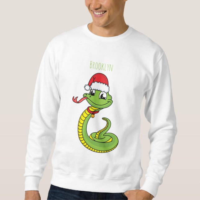Sudadera Serpiente verde suave con personalizado de sombrer (Anverso)