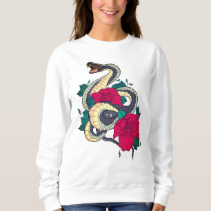 Sudadera Serpiente Y Rosa Rojo
