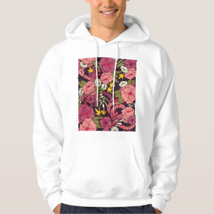Sudadera Serpientes de jungla, flores tropicales, patrón vi