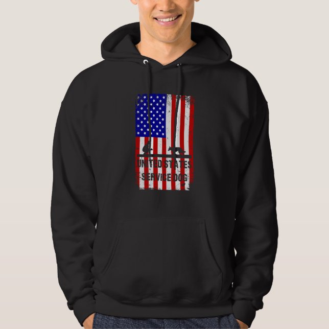 Sudadera Servicio Dog PTSD Awareness US veterana (Anverso)