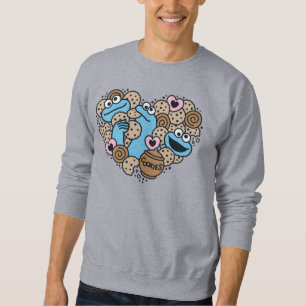 Sudadera Sésamo   Cookie Monster Doodle Heart