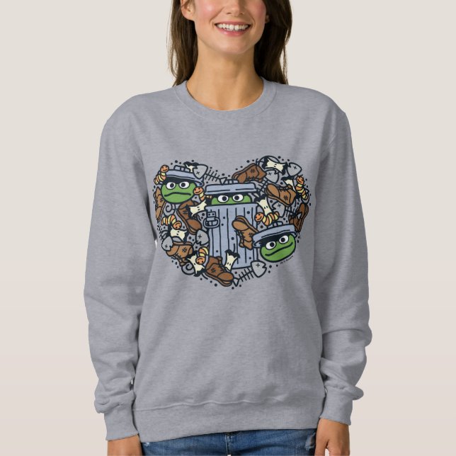 Sudadera Sésamo | Oscar el Corazón de Doodle de Grouch (Anverso)