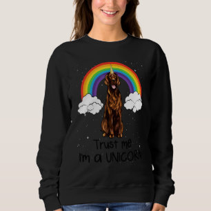 Sudadera Setter Irlandés Arcoíris Confía En Mí Soy Un Perro