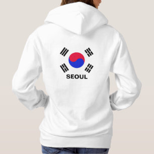 Sudadera "Seul personalizada" y bandera surcoreana