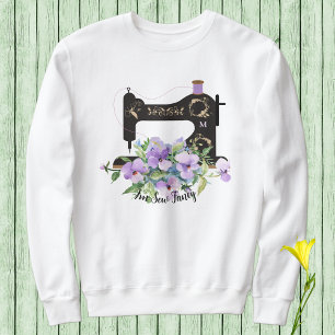 Sudadera Sew Fancy Purple Floral Vintage