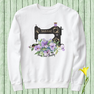 Sudadera Sew Fancy Purple Floral Vintage