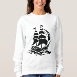 Sudadera Shadow Sailing Ship – Vintage Ocean Illustration