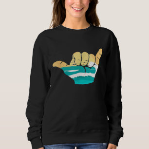 Sudadera Shaka Hang Rótulo Loose Ocean Waves Surf