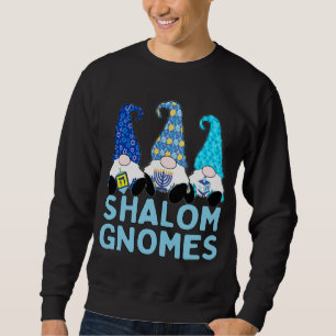 Sudadera Shalom Gnomes 3 Hanukkah Gnomes Elves Cute Blue Ha