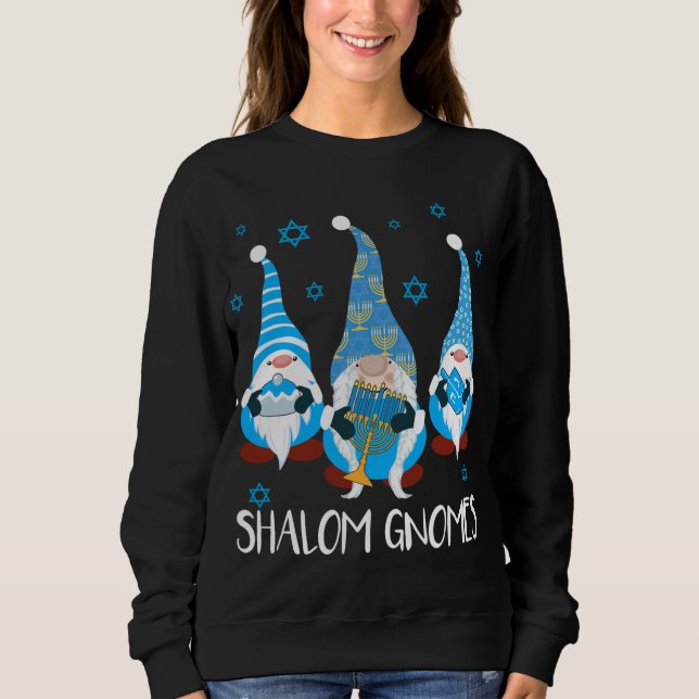 Sudadera Shalom Gnomes Happy Chanukah Menorah Hanukkah Jewi (Anverso)