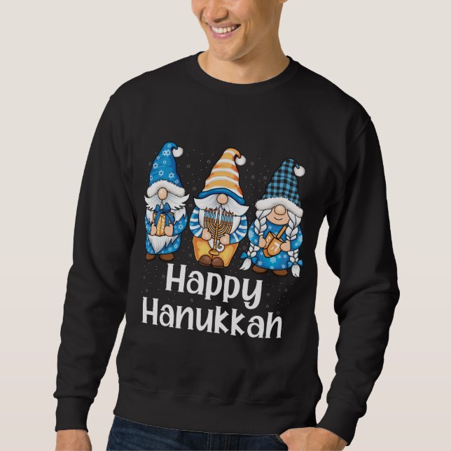 Sudadera Shalom Gnomes Jew Hanukkah Chanukah Festividades j (Anverso)
