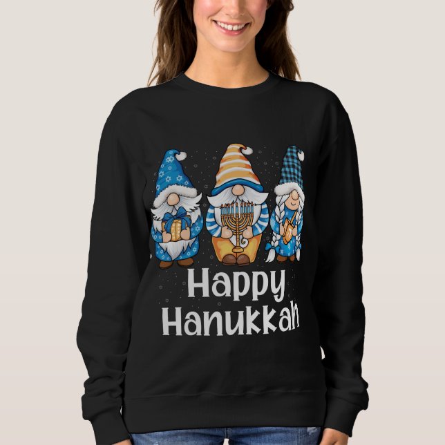 Sudadera Shalom Gnomes Jew Hanukkah Chanukah Festividades j (Anverso)