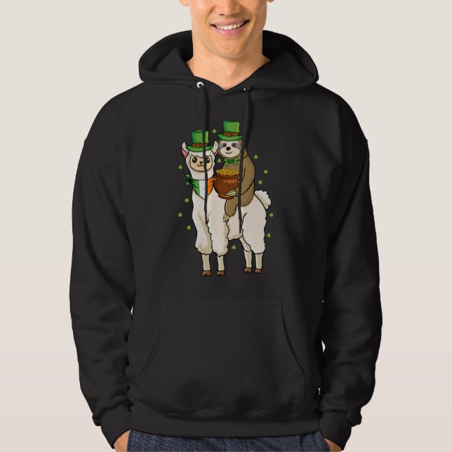 Sudadera Shamrock Alpaca Irlandés Sloding Llama St Patric (Anverso)