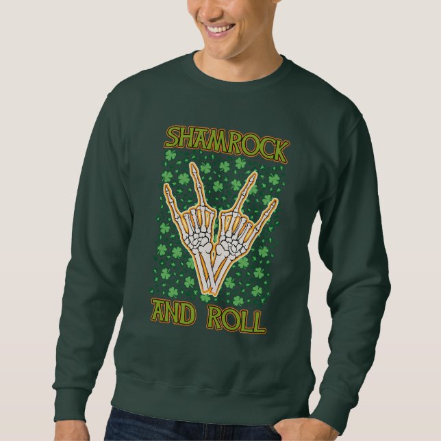 Sudadera Shamrock and Roll St Patrick's Day (Anverso)