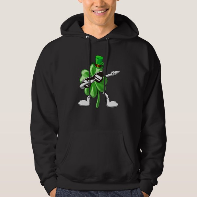Sudadera Shamrock Dabbing For Boys Kids Adult St Patrick's  (Anverso)