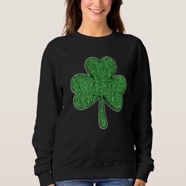 Sudadera Shamrock de St. Patrick's Day Green Purpurina-C (Anverso)