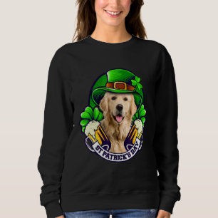 Sudadera Shamrock Gorra Golden Retriever Holding Beer St Pa