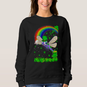 Sudadera Shamrock irlandés Rainbow Lucky Dragonfly St Patri