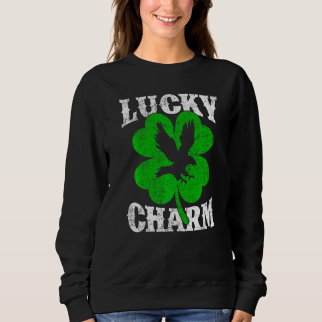 Sudadera Shamrock Leaf Lucky Charm Bald Eagle Bird St Patri (Anverso)