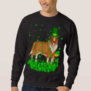 Sudadera Shamrock Leprechaun Rough Collie Dog St Patr