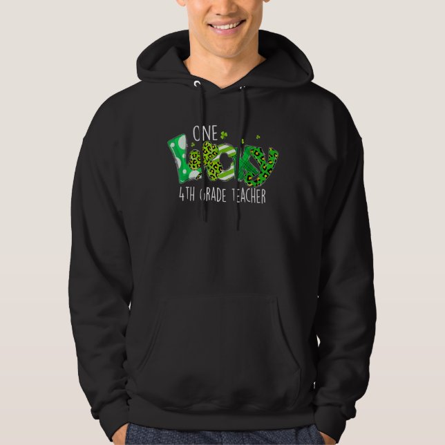 Sudadera Shamrock One Lucky 4º Grado Profesora St Patricks (Anverso)