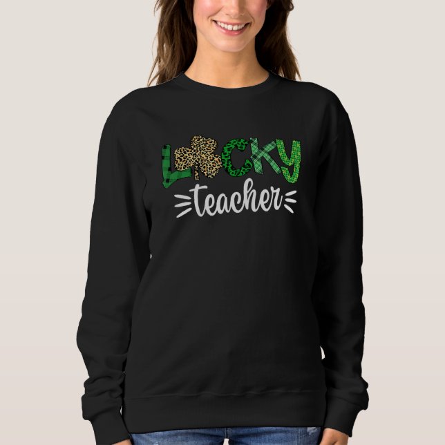 Sudadera Shamrock One Lucky Teacher St Patrick's Day School (Anverso)