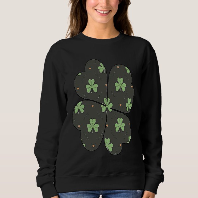 Sudadera Shamrock plaid Pattern c Patrick's Day matching co (Anverso)