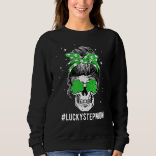 Sudadera Shamrock Skull Lucky Step Mom St Patrick's Day Wom