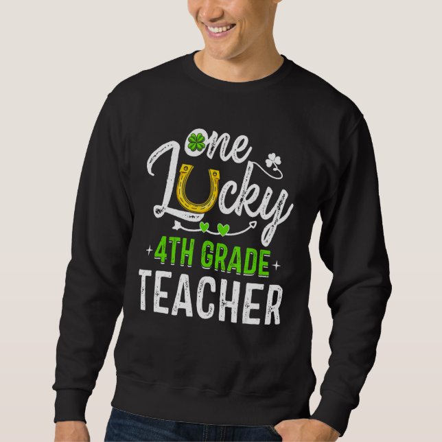 Sudadera Shamrock St. Patrick, un afortunado profesor de cu (Anverso)