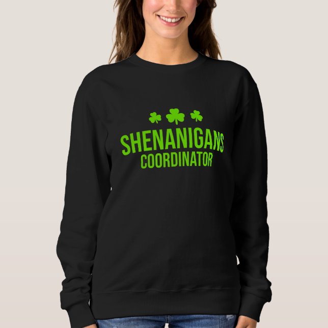 Sudadera Shamrock St Patrick's Day, coordinador de Shenanig (Anverso)