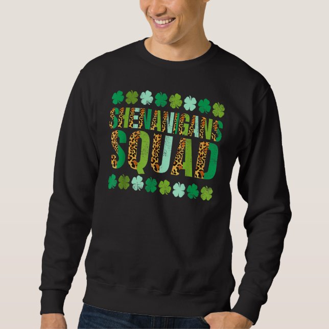Sudadera Shamrock St Patricks Day Shenanigans Lucky F (Anverso)