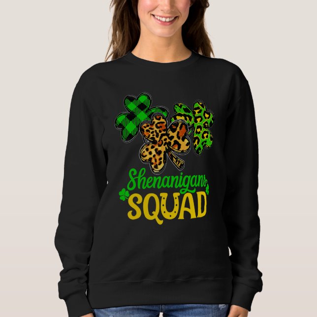 Sudadera Shamrock St Patricks Day Shenanigans Lucky F (Anverso)