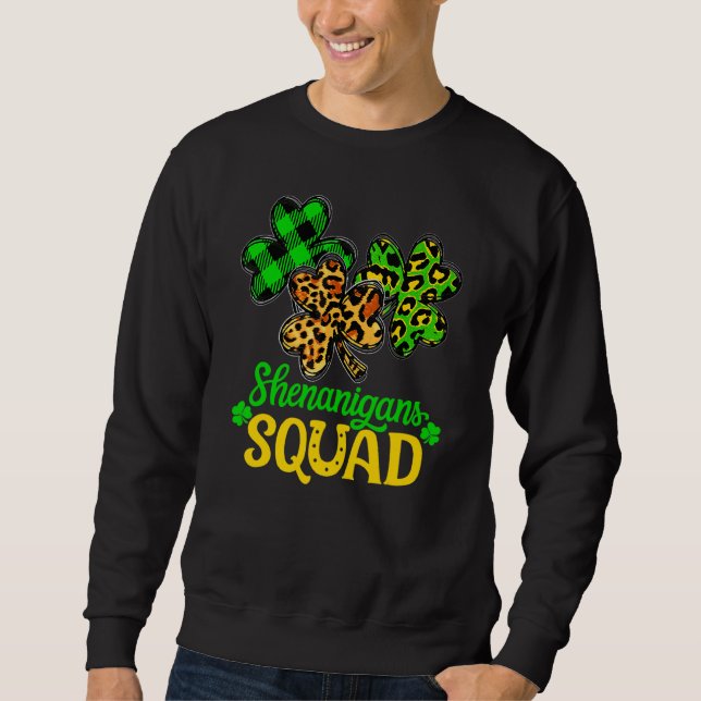 Sudadera Shamrock St Patricks Day Shenanigans Lucky F (Anverso)