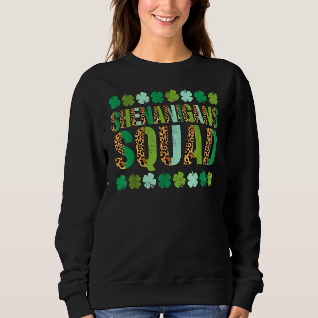 Sudadera Shamrock St Patricks Day Shenanigans Lucky F (Anverso)