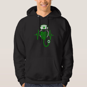 Sudadera Shamrock Stethoscope Enfermera San Patricio
