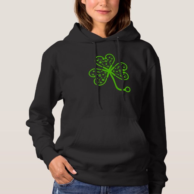 Sudadera Shamrock Stethoscope Enfermera St Patricks Day Luc (Anverso)