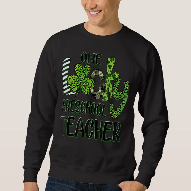 Sudadera Shamrock: un afortunado profesor de preescolar fel (Anverso)