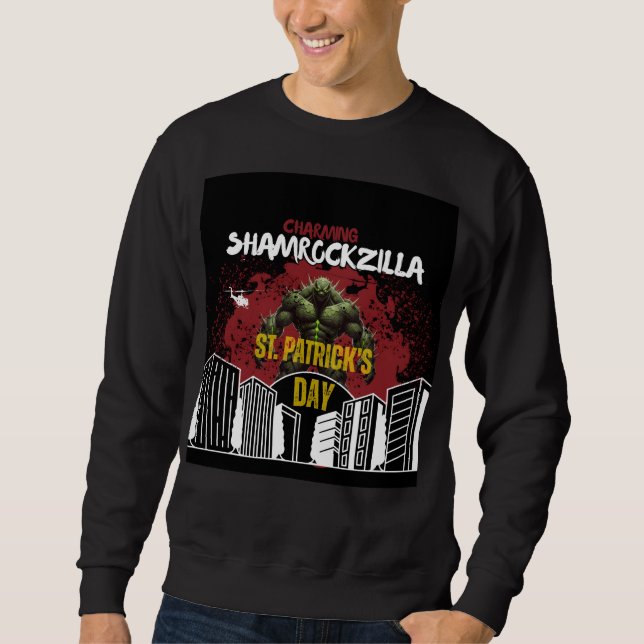 Sudadera Shamrockzilla: Kaiju Monstruo del Día de San Patri (Anverso)
