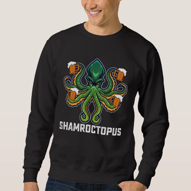 Sudadera Shamroctopus Amante del Pulpo Día de San Patricio (Anverso)