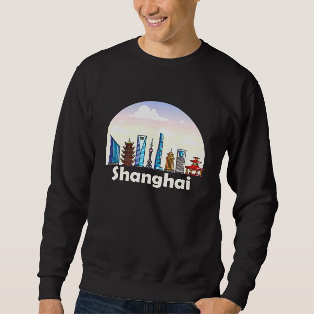 Sudadera Shanghai Skyline China (Anverso)