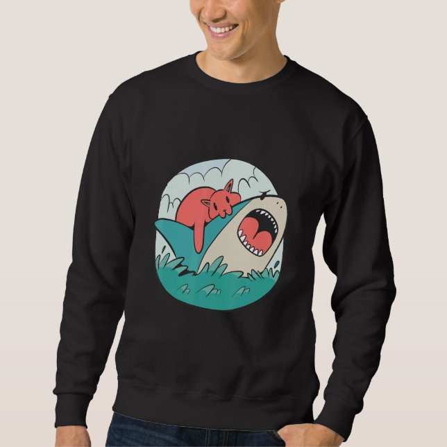 Sudadera Shark bitten by cat (Anverso)