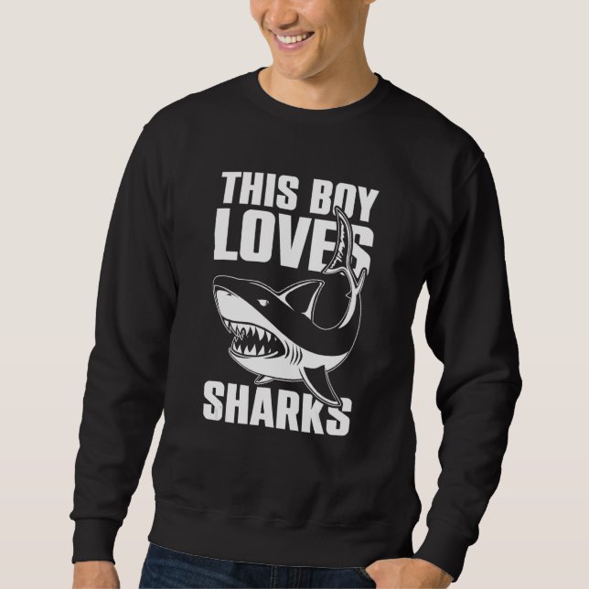 Sudadera Shark Kids Ocean Animal This Boy Loves Sharks (Anverso)