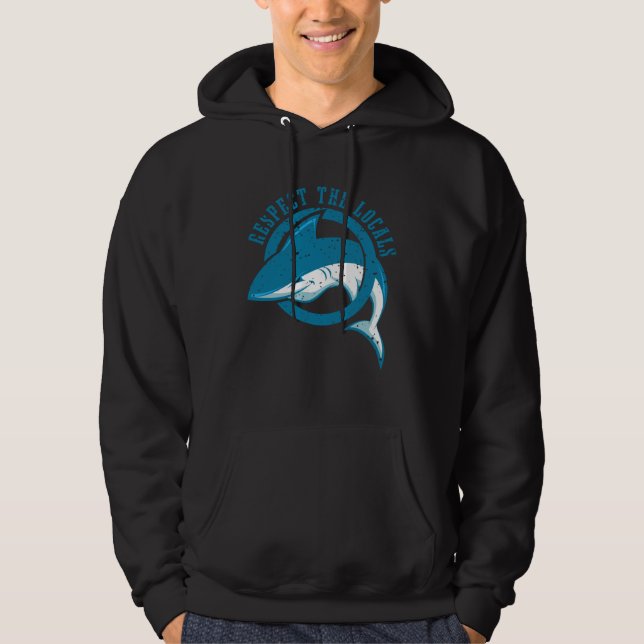 Sudadera Shark Sea Ocean Life Animals Sharks  Respect Local (Anverso)