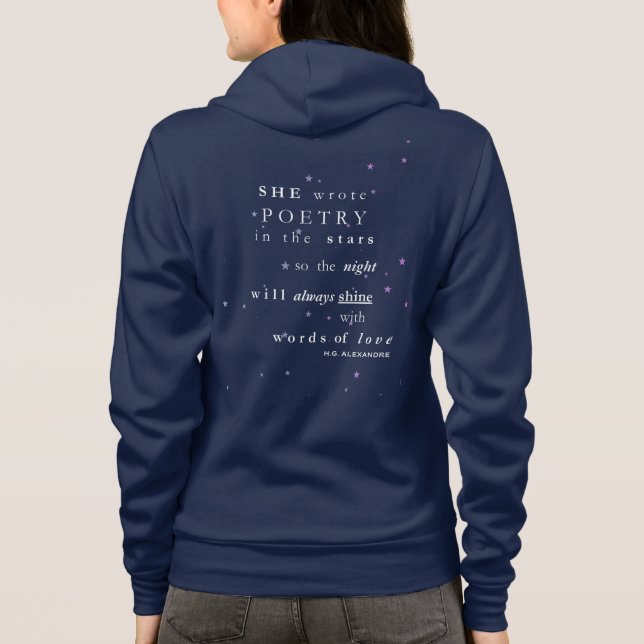 Sudadera She Wrote Poetry in the Stars–by H.G. Alexandre (Reverso)