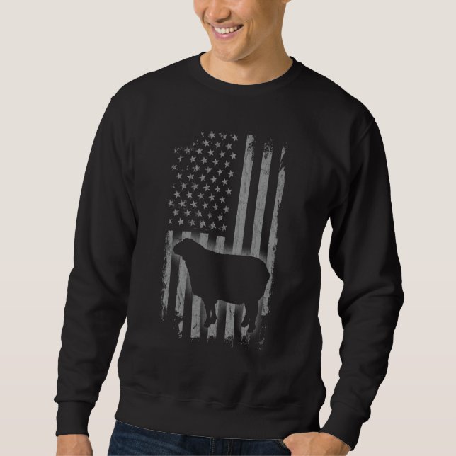 Sudadera Sheep American Flag Farm Animal Cool Patriotic Far (Anverso)