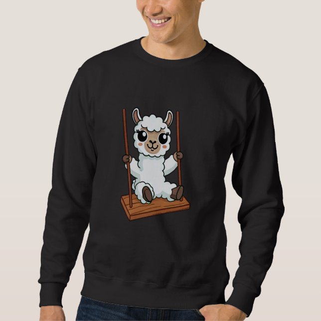 Sudadera Sheep Lamb Swinging Playground Cartoon (Anverso)