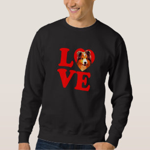 Sudadera Sheltie Heart Love Shetland Sheepdog Valentine Cut