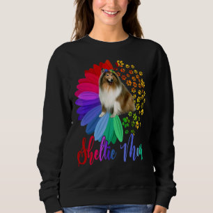 Sudadera Sheltie Mamá mitad girasol Sheltie Perro de madre