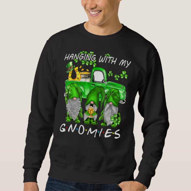 Sudadera Shenanigans Con Mis Gnomies St Patrick S Day Gnome (Anverso)